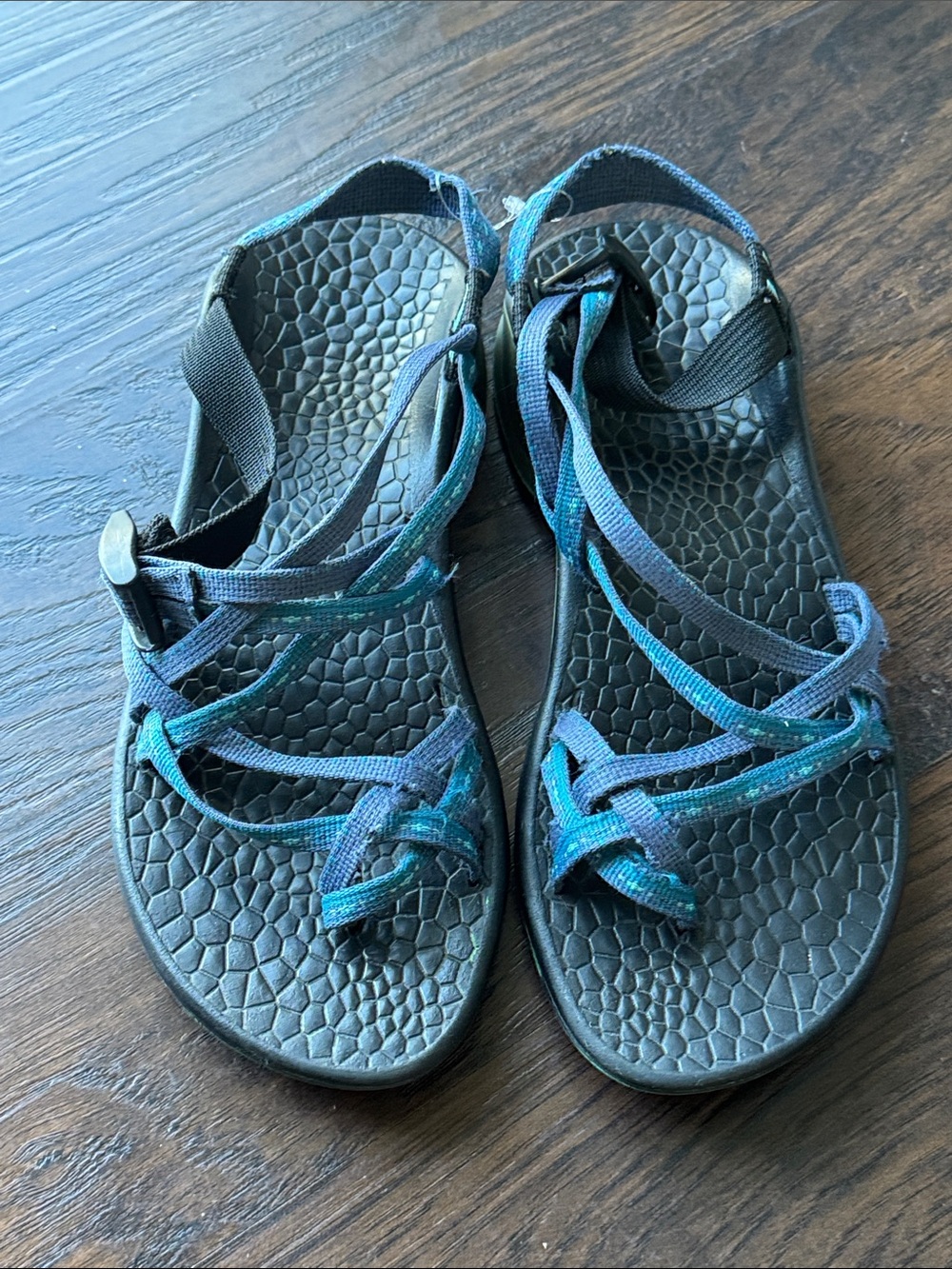 Chaco Women’s Teal and Black Strappy Sandals
